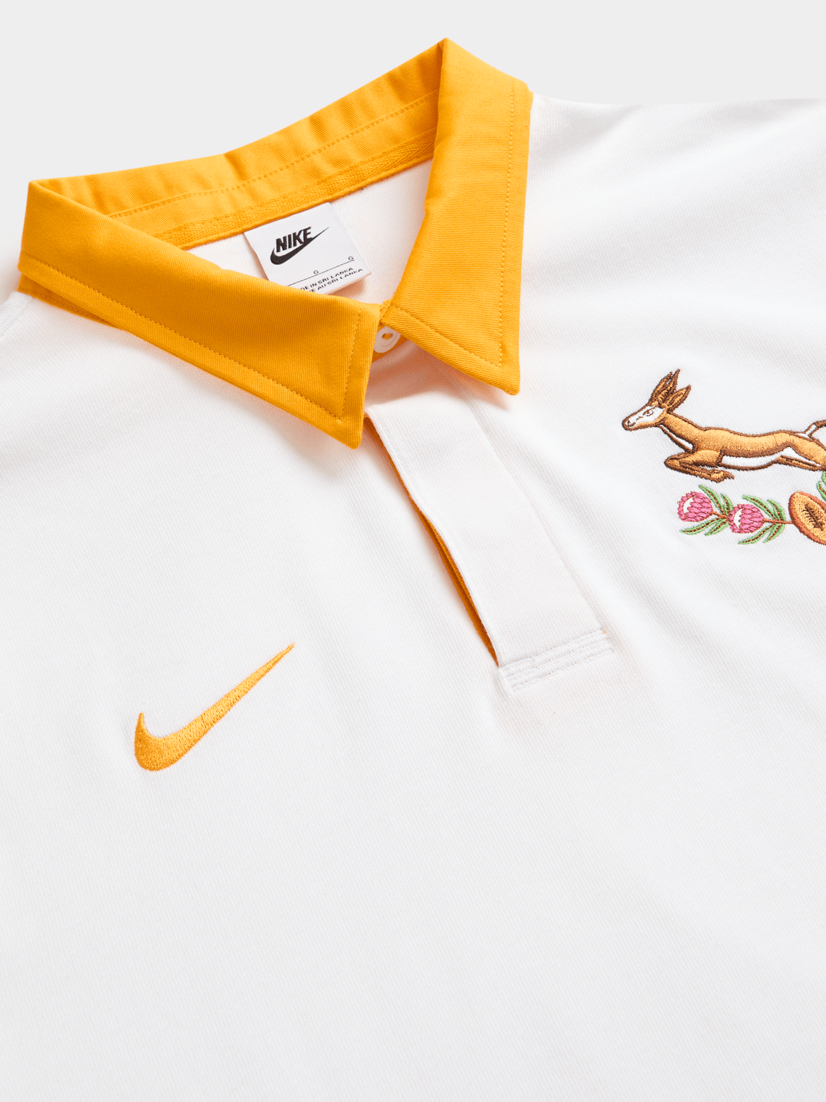 Nike Men's Springboks Heritage Long Sleeve White/Yellow Jersey