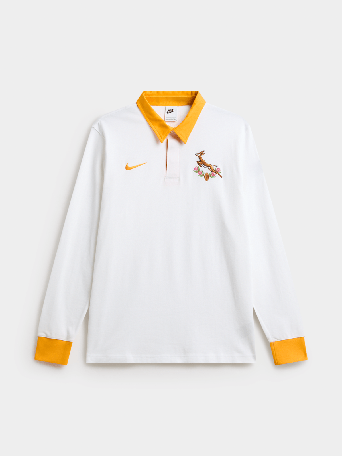 Nike Men's Springboks Heritage Long Sleeve White/Yellow Jersey
