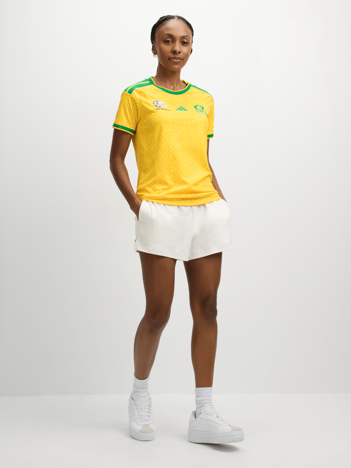 Adidas Women's South Africa Banyana Home World Cup 26 Yellow/Green Stadium Jersey