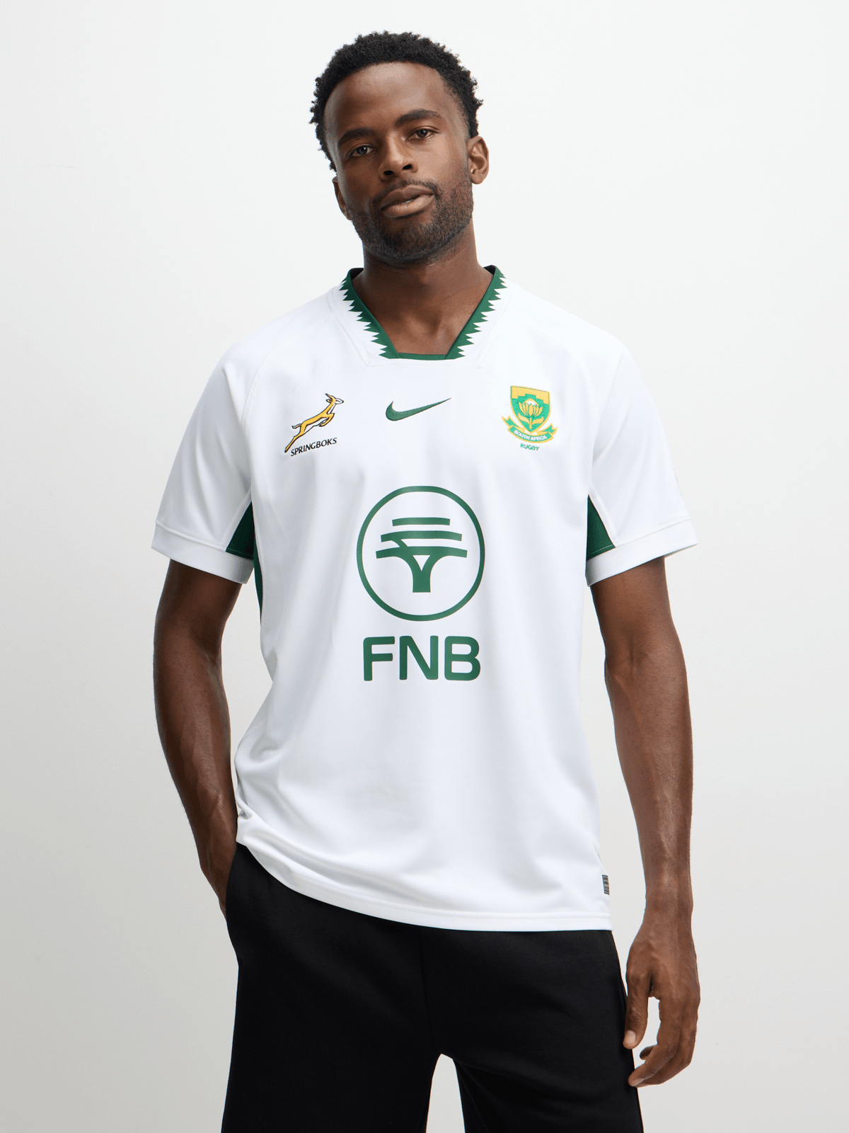 Nike Men's Springboks Away 25/26 White/Green Stadium Jersey