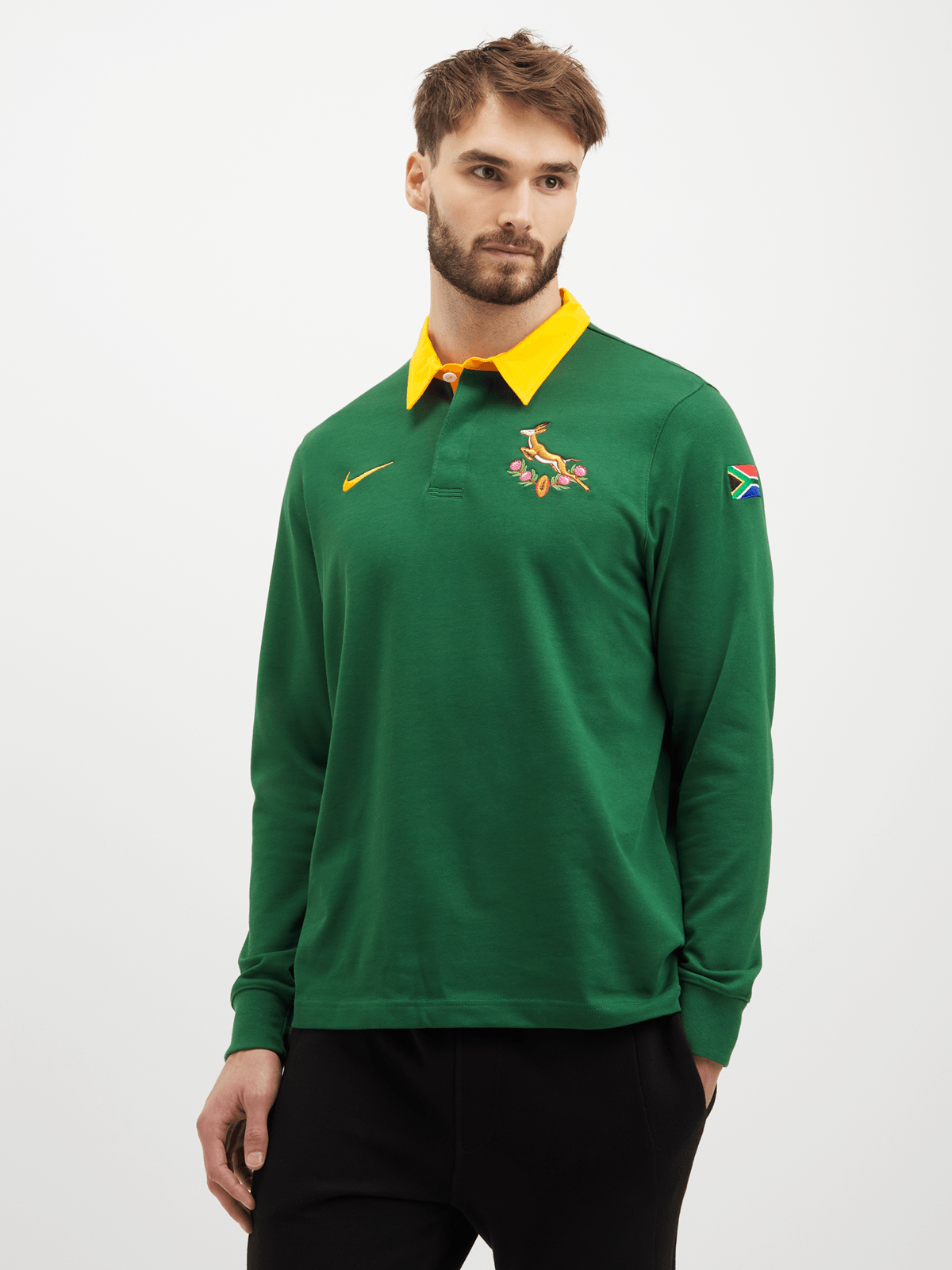 Nike Men's Springboks Heritage Long Sleeve Green Jersey
