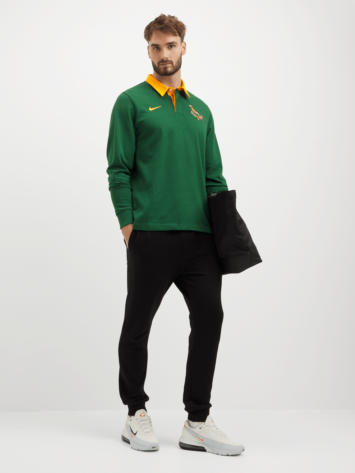 Nike Men's Springboks Heritage Long Sleeve Green Jersey