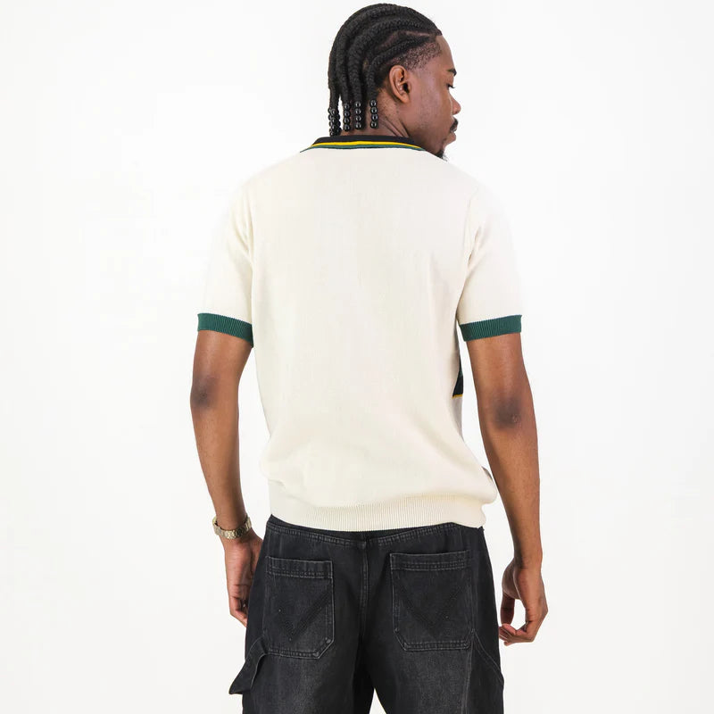 Bafana Bafana Tops Knitwear Short Sleeve Yarn Dye Em Ivory