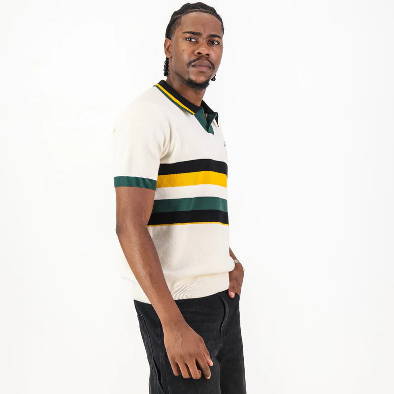 Bafana Bafana Tops Knitwear Short Sleeve Yarn Dye Em Ivory