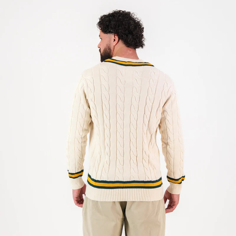 Springboks 95 LS V-neck Knit-Ivory