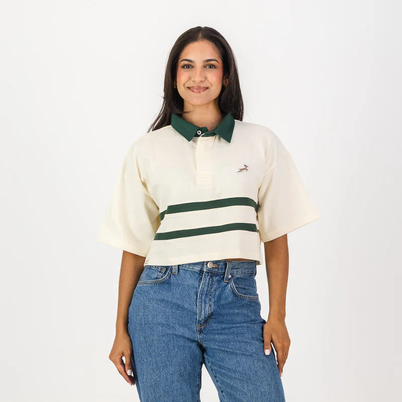 Springboks Twill Hoop SS Crop Rugby Jersey-Sugar Sizzle