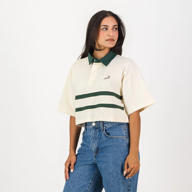 Springboks Twill Hoop SS Crop Rugby Jersey-Sugar Sizzle